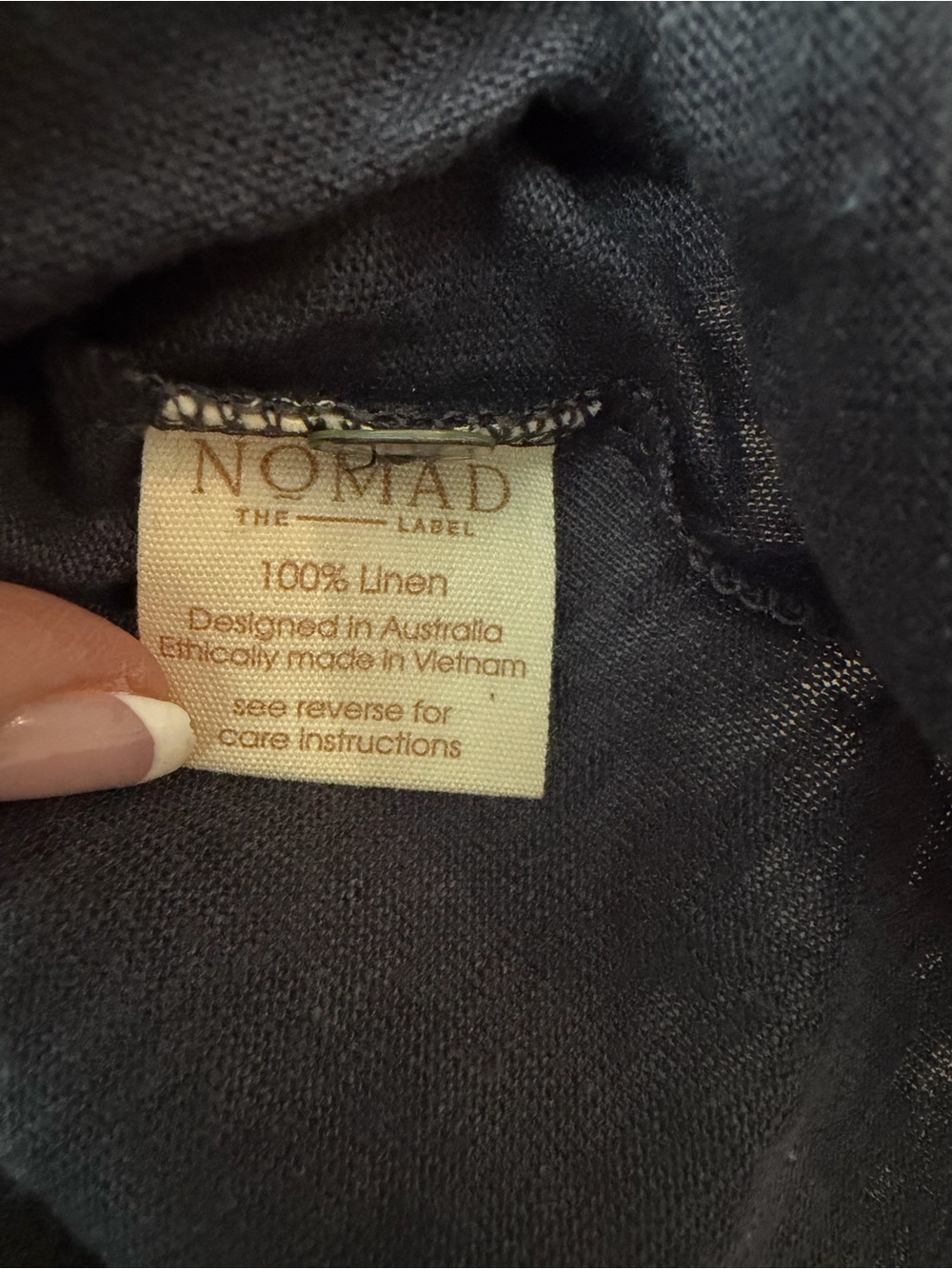 Nomad the Label, Marlee Linen Jersey Top, Charcoal - Picture 10 of 12